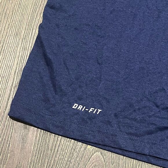 NWOT Nike Dri-Fit Basic Tee Shirt Short Sleeve Crewneck Pullover Navy Blue Small - Picture 2 of 5